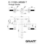 Graff Vintage Bateria umywalkowa 3-otworowa 191 mm podtynkowa - element zewnętrzny Chrom E-11330-LM56B-T