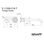 Graff Vintage Bateria umywalkowa 2-otworowa 235 mm podtynkowa PROGRESSIVE - element zewnętrzny Chrom E-11336-C18B-T