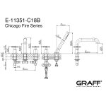 Graff Vintage Bateria wannowa 5-otworowa z zestawem prysznicowym Chrom E-11351-C18B