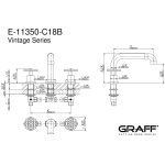 Graff Vintage Bateria wannowa 3-otworowa bez zestawu prysznicowego Chrom E-11350-C18B