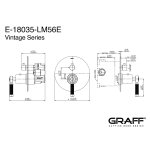 Graff Vintage Zawór termostatyczny, odcinający podtynkowy - element zewnętrzny Chrom E-18035-LM56E-T