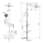 Ideal Standard Alu+ Zestaw prysznicowy termostatyczny ścienny z deszczownicą srebrny BD583SI