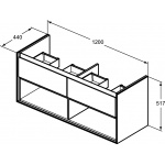 Ideal Standard Connect Air Szafka 120 cm pod umywalkę biały lakier E0829KN