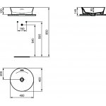 Ideal Standard Ipalyss Umywalka nablatowa okrągła Ø 400 mm z przelewem Czarny E1413V2