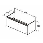 Ideal Standard Tesi Szafka umywalkowa 100 cm, niebieski mat T0048WI