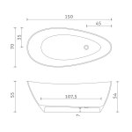 Inbalia Capri Wanna wolnostojąca 150x70 biały mat z korkiem klik klak chrom BTIS00100C00M110I