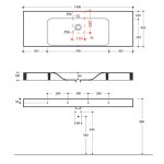 Kerasan Cento Umywalka Ścienna/Stawiana na Blat 140x45 cm Biała 353501