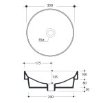 Kerasan Ciotola Umywalka Stawiana na blat/Półwpuszczana w blat 35 cm Biała 355801