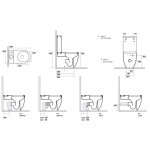 Kerasan Flo Miska WC Stojący do Kompaktu 36x60 cm Biały 311701