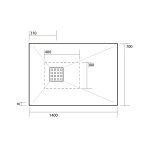 Kerasan H2.5 Brodzik Prostokątny 70x140 cm Biały mat 703530