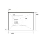 Kerasan H2.5 Brodzik Prostokątny 90x100 cm Biały mat 705730