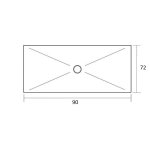 Kerasan H3 Brodzik Prostokątny 72x90 cm Biały 704704