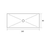 Kerasan H3 Brodzik Prostokątny 80x160 cm Biały 704713