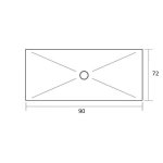 Kerasan H3 Brodzik Prostokątny 72x90 cm Biały 704904