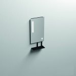 Kerasan Lustro ścienne 45x86 cm z półką metalową i oświetleniem LED Czarny mat 933131