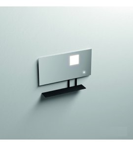 Kerasan Lustro ścienne 90x61 cm z półką metalową i oświetleniem LED Czarny mat 932731