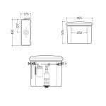 Kerasan Retro Spłuczka WC Dolnopłuk 45,5x17,5 cm Czarny 107204