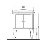 Kerasan Retro Szafka pod Umywalkę 69 cm Czarna 7361K1