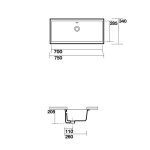 Kerasan Slim Umywalka podblatowa 70x34 cm Biały 022501