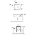 Kerasan Waldorf Miska WC wisząca 37x55 cm czarny 411504