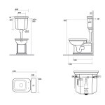   Kerasan Waldorf Spłuczka WC dolnopłuk 40x14 cm czarny 418304