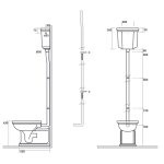 Kerasan Waldorf Spłuczka WC górnopłuk 40x14 cm czarny 418004