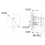 KOHLMAN Axel Zestaw prysznicowy podtynkowy z deszczownicą 25 cm chrom QW210AR25