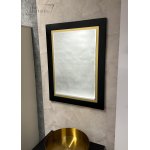 Krofam Chic Zestaw Umywalka Ø40 + Szafka z blatem pod umywalkę + Lustro 60x80 black/gold ZESTAWCHIC