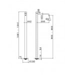 Newform X-Steel 316 Bateria umywalkowa z kolumną podłogowa część zewnętrzna stal nierdzewna 69618EX.50.050