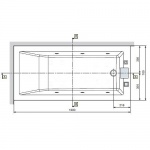 Novellini Calos Wanna prostokątna do zabudowy z nóżkami 150x70 cm biała CA1115070-A