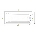 Novellini Calos Wanna prostokątna do zabudowy z nóżkami 160x70 cm biała CA1116070-A