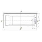 Novellini Calos Wanna prostokątna do zabudowy z nóżkami 170x70 cm biała CA1117070-A