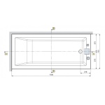 Novellini Calos Wanna prostokątna do zabudowy z nóżkami 170x75 cm biała CA1117075-A