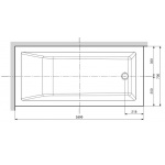 Novellini Calos Wanna prostokątna do zabudowy ze stelażem 160x70 cm biała CA1216070C-A0