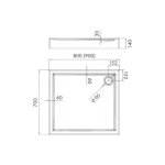 Novellini CITY A Brodzik akrylowy prostokątny 70x80 cm Biały VRS708014-30