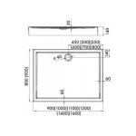 Novellini CITY A Brodzik akrylowy prostokątny 80x140 cm Biały VRS8014014-30