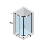 Novellini KALI R Kabina prysznicowa 100x100 cm półokrągła Srebrne KALIR100-1B