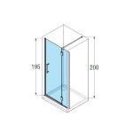 Novellini MODUS G Drzwi skrzydłowe do wnęki 70 cm Chrom MODUSG70-1K