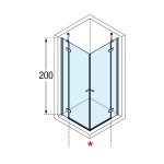 Novellini NH A Kabina narożna otwierana na zewnątrz 100x100 cm Czarny mat NHG100L-1H