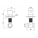 Oioli LIFE Zawór podtynkowy 3/4" Brushed stainless steel 25586