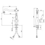 Oioli London Bateria umywalkowa chrom LOLT001ROC00