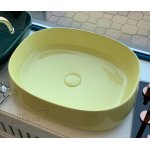 Olympia Ceramica Paddle Umywalka 52x42 z korkiem klik klak yellow glossy PAD4B50030+PIL30C