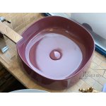      Olympia Ceramica Paddle Umywalka z korkiem 42x42 aubergine glossy PAD4B42016+PIL01C16