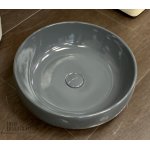      Olympia Ceramica Tondo Umywalka z korkiem ∅45 grey glossy MET4245006+PIL01C06 WYPRZEDAŻ EKSPOZYCJI!!