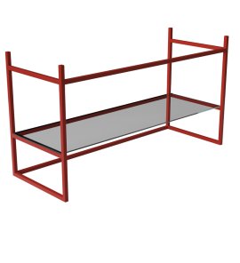 Olympia Ceramica Vinyl Metalowa rama pod umywalkę 122x46 czerwony mat VYNST12212