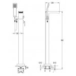 Omnires Cascade Bateria wannowa wolnostojąca Chrom CA4033CR