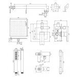 Omnires Fresh Zestaw prysznicowy podtynkowy z deszczownicą 250x250 mm i słuchawką prysznicową Chrom SYSFR17CR
