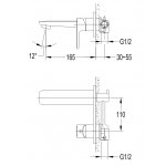 Omnires Hudson Bateria umywalkowa podtynkowy Chrom HS4115CR