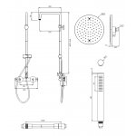 Omnires Mini Zestaw prysznicowo-wannowy termostatyczny ścienny z deszczownicą Ø 200 mm i słuchawką prysznicową Chrom MI1544-XOCR