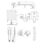 Omnires Parma Zestaw prysznicowy termostatyczny podtynkowy z deszczownicą 200x200 mm i słuchawką prysznicową Czarny SYSPM10BL